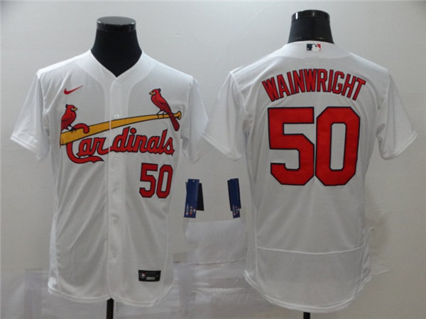 Men's St. Louis Cardinals #50 Adam Wainwright Nike White Home Flex Base Player Jersey