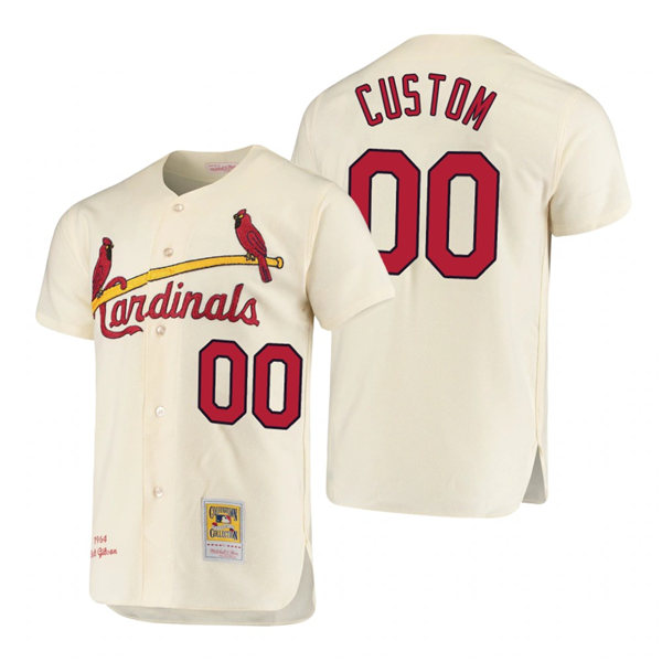 Men's St. Louis Cardinals Custom Cream Cooperstown Collection Throwback Jersey