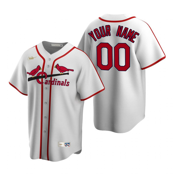 Men's St. Louis Cardinals Custom Nike White Cooperstown Collection Home Jersey