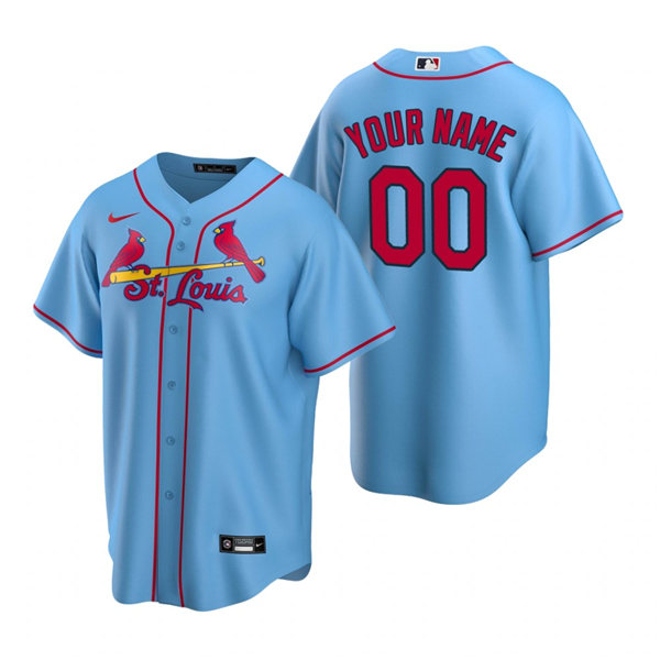 Men's St. Louis Cardinals Custom Nike Light Blue Stitched MLB Cool Base Jersey