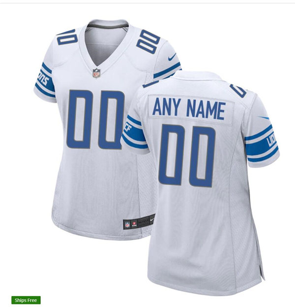 Women's Detroit Lions  Custom Nike White Vapor Untouchable Limited Jersey