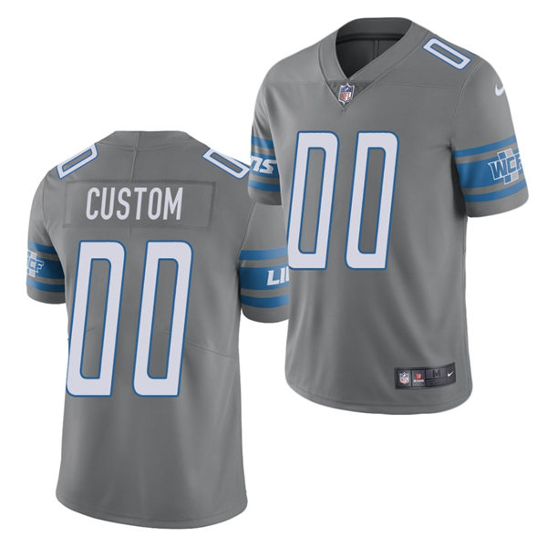 Men's Detroit Lions Custom Nike Steel Color Rush Limited Jersey