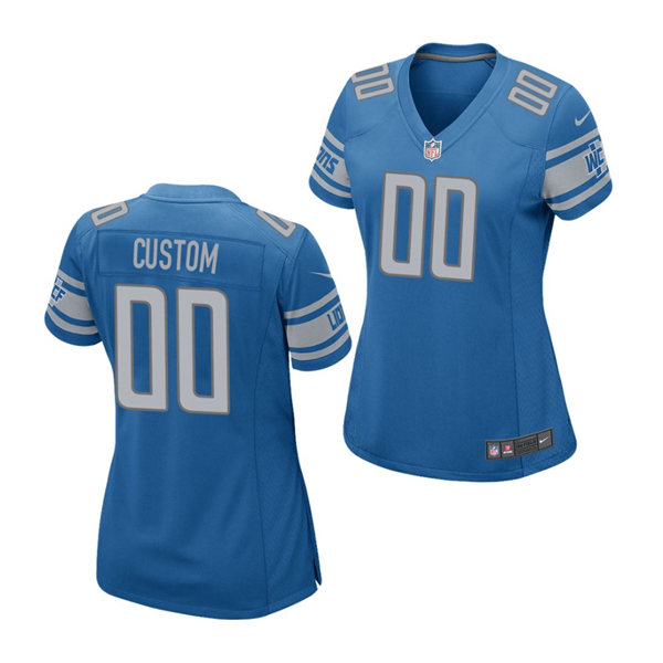 Women Detroit Lions Custom Nike Blue Vapor Untouchable Limited Jersey