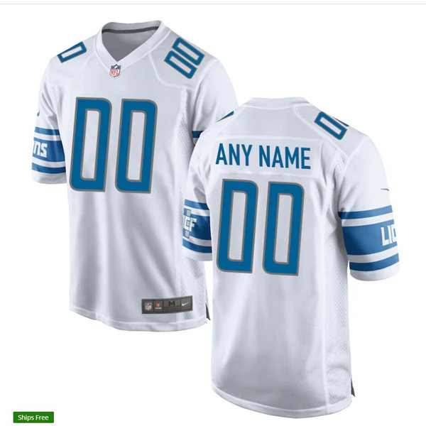 Men's Detroit Lions Custom Nike White Vapor Untouchable Limited Jersey