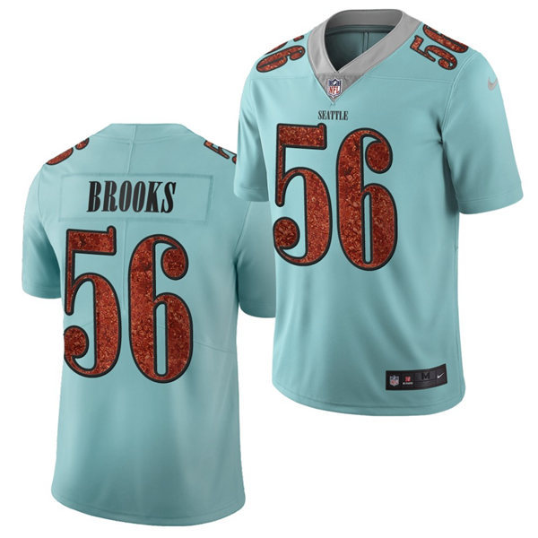 Men's Seattle Seahawks #56 Jordyn Brooks Light Blue City Edition Vapor Limited Jersey