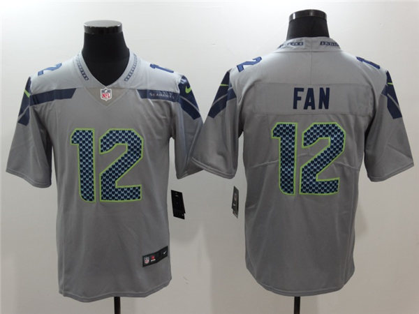 Men's Seattle Seahawks 12th Fan Nike Gray Alternate Vapor Limited Jersey