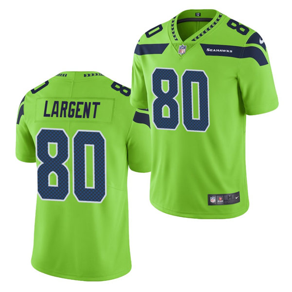 Men's Seattle Seahawks Retired Player #80 Steve Largent Nike Neon Green Color Rush Limited Jersey