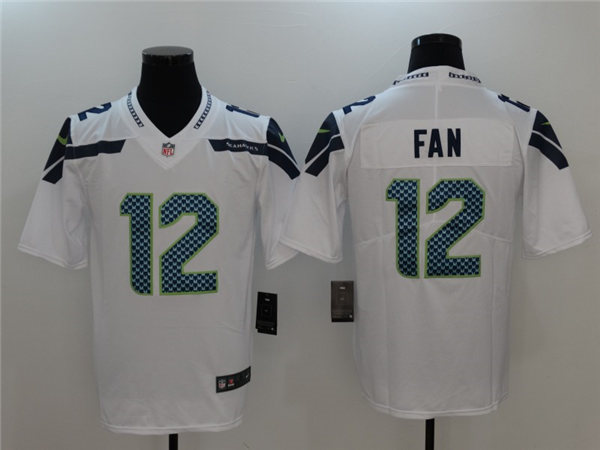 Men's Seattle Seahawks 12th Fan Nike White Vapor Limited Jersey