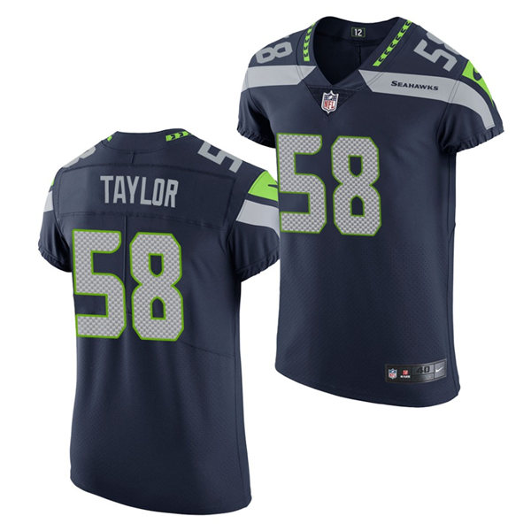 Men's Seattle Seahawks #58 Darrell Taylor Nike College Navy Team Color Vapor Limited Jersey