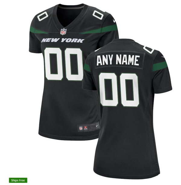 Women's New York Jets Nike Stealth Black Alternate Custom Limited Jersey