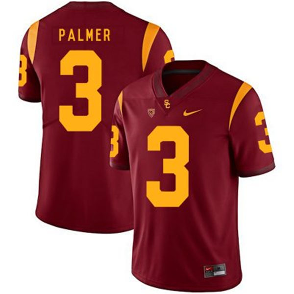 Men's USC Trojans #3 Carson Palmer Red With Name Nike NCAA College Vapor Untouchable Football Jersey