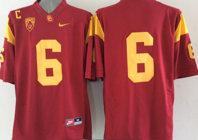 Men's USC Trojans #6 Mark Sanchez Nike Red Limited Football Jersey