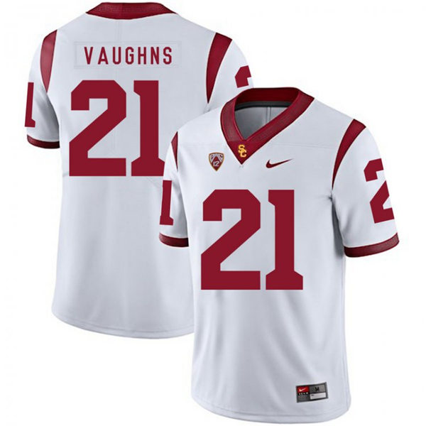 Men's USC Trojans #21 Tyler Vaughns White With Name Nike NCAA College Vapor Untouchable Football Jersey