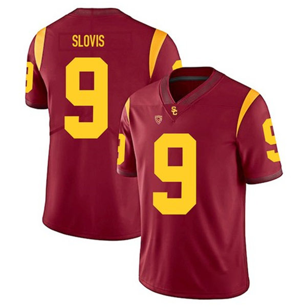 Men's USC Trojans #9 Kedon Slovis Red With Name Nike NCAA College Vapor Untouchable Football Jersey