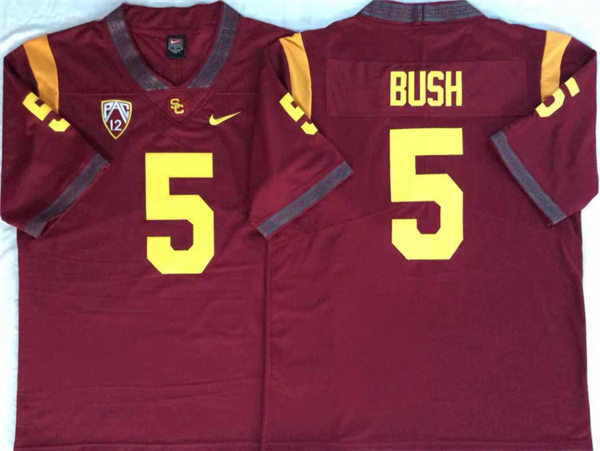 Men's USC Trojans #5 Reggie Bush  Red With Name Nike NCAA College Vapor Untouchable Football Jersey