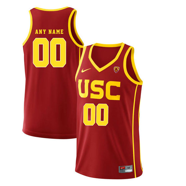 Men's USC Trojans Custom Red Stitched Nike NCAA COLLEGE Basketball GAME JERSEY