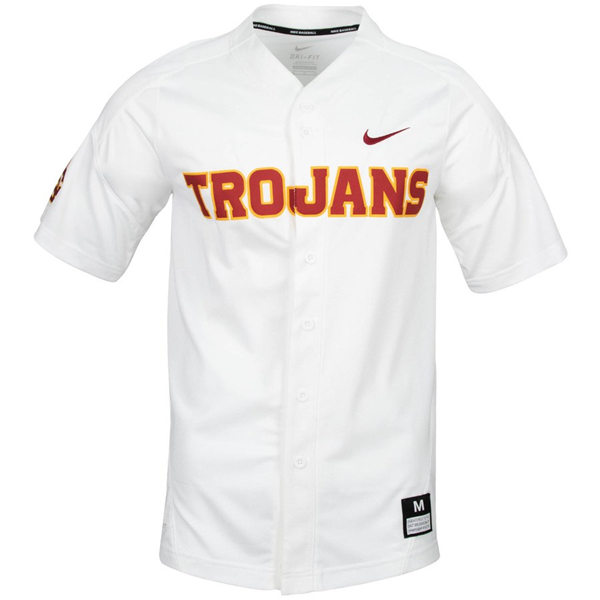 Men's USC Trojans Custom  White Stitched Nike NCAA COLLEGE Baseball JERSEY