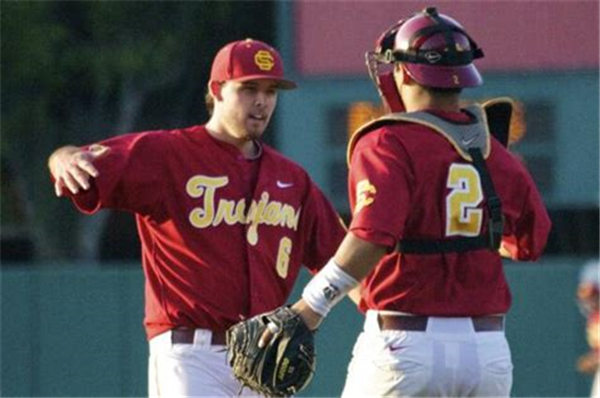 Men's USC Trojans Custom Red Stitched Nike NCAA COLLEGE Baseball JERSEY