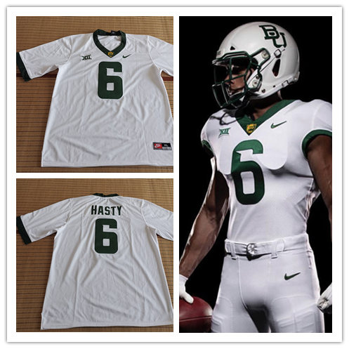 Mens Baylor Bears #6 JaMycal Hasty Nike White NCAA College Football Jersey