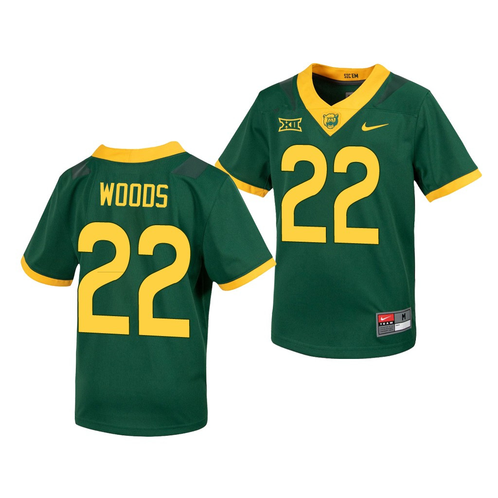 Men's Baylor Bears #22 JT Woods Nike Green Untouchable College Football Jersey