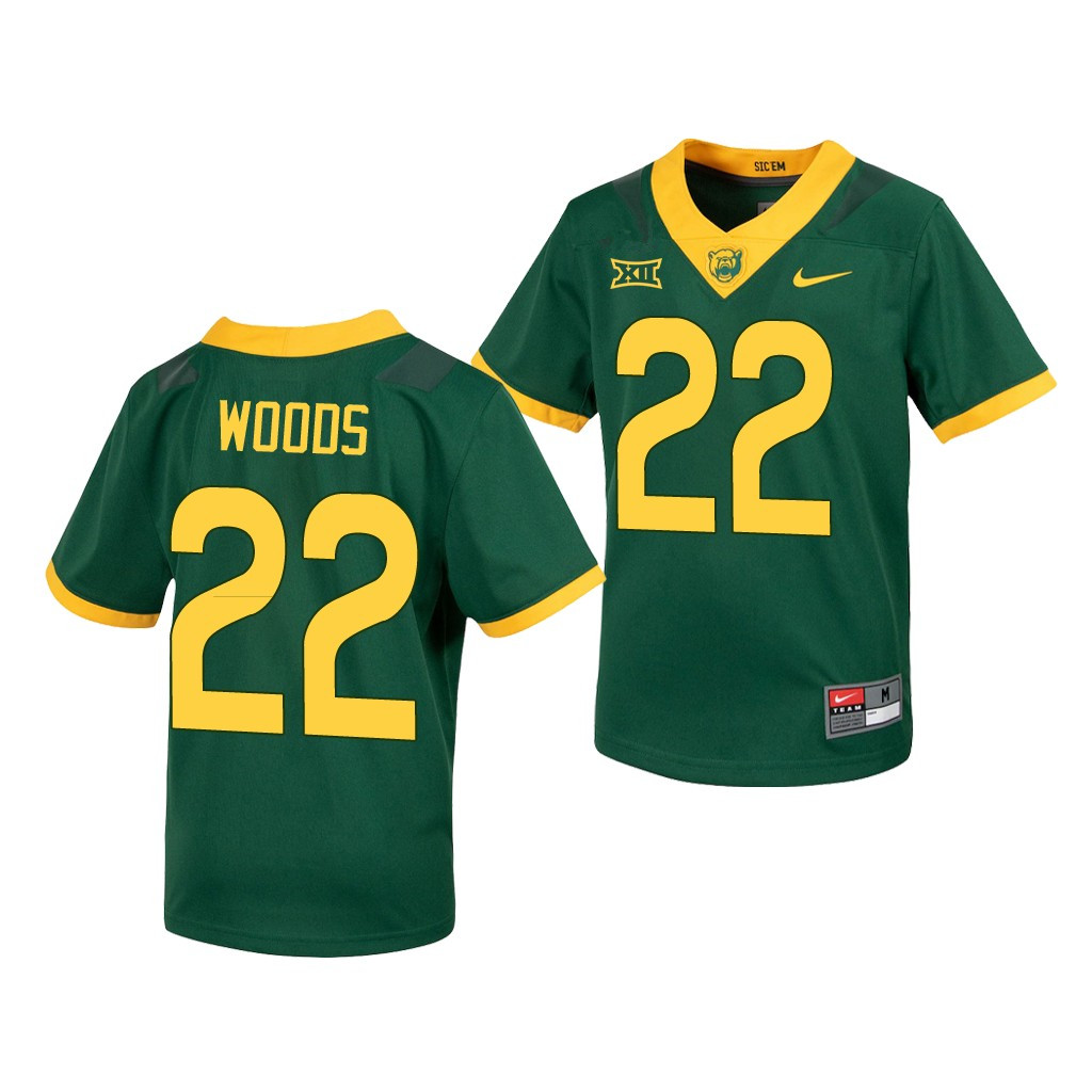 Men's Baylor Bears #22 JT Woods Nike Green Untouchable College Football Jersey