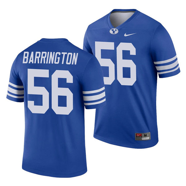 Men's BYU Cougars #56 Clark Barrington Nike Royal College Football Jersey