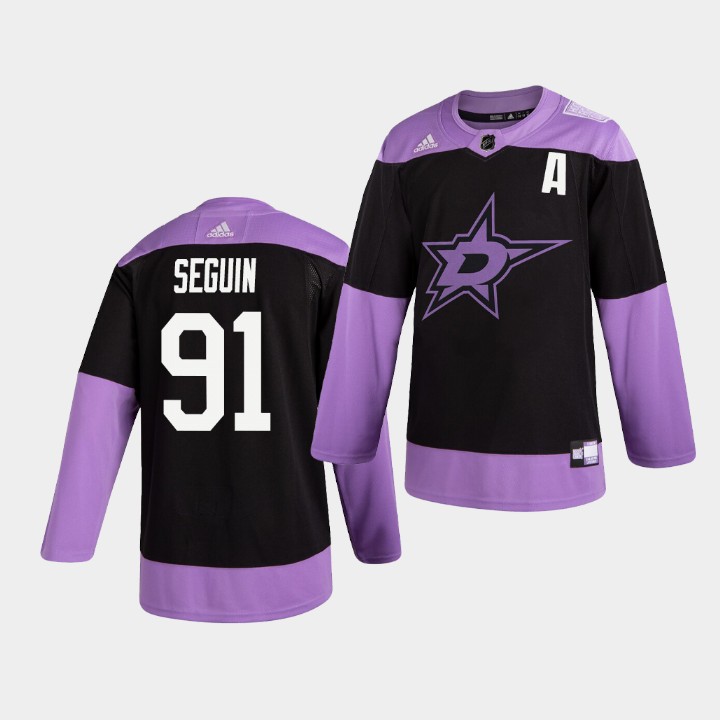 Men Dallas Stars #91 Tyler Seguin adidas Hockey Fights Cancer Practice Jersey