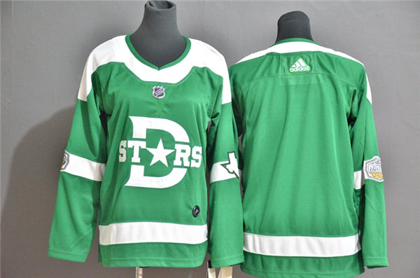 Mens Dallas Stars Blank Adidas Green 2019--20 Winter Classic Jersey