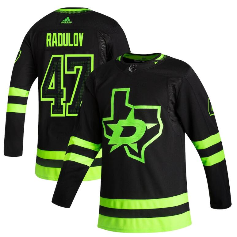 Men Dallas Stars #47 Alexander Radulov adidas 2020-21 Third Blackout Jersey