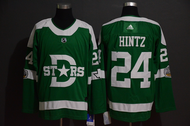 Men Dallas Stars #24 Roope Hintz Adidas Green 2019-20 Winter Classic Jersey