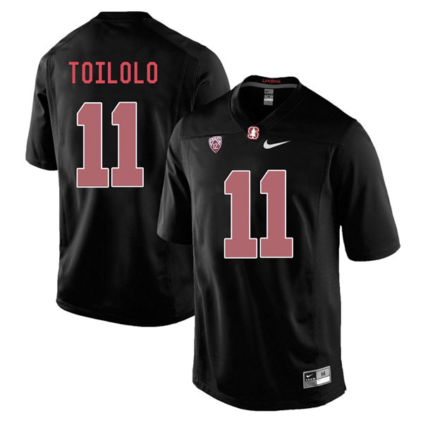 Men's Stanford Cardinal #11 Levine Toilolo Nike Black NCAA College Football Game Jersey