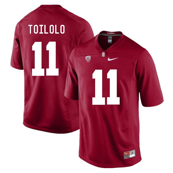 Men's Stanford Cardinal #11 Levine Toilolo Nike Cardinal NCAA College Football Game Jersey