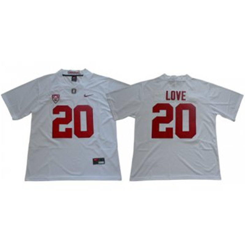 Men's Stanford Cardinal #20 Bryce Love Nike White NCAA College Football Game Jersey