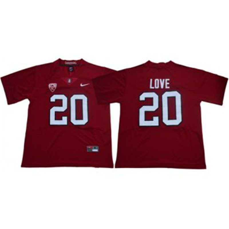 Men's Stanford Cardinal #20 Bryce Love Nike Cardinal NCAA College Football Game Jersey