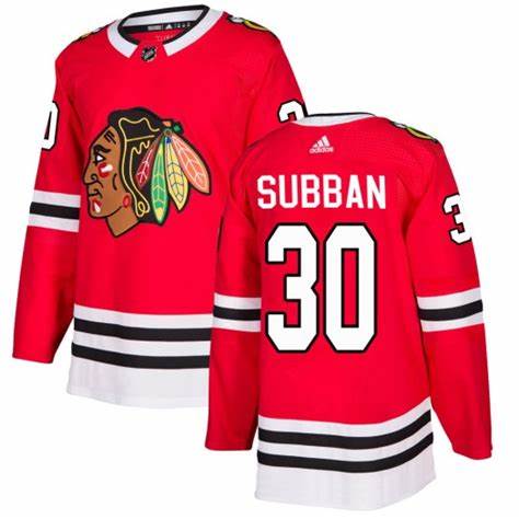 Men's Chicago Blackhawks #30 Malcolm Subban Adidas Home Red Jersey