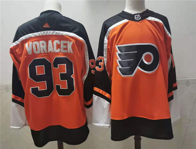 Mens Philadelphia Flyers #93 Jakub Voracek adidas 2020-21 Reverse Retro Orange Jersey