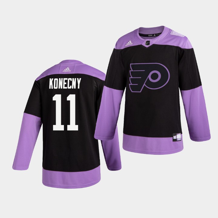 Mens Philadelphia Flyers #11 Travis Konecny adidas Practice Hockey Fights Cancer Jersey