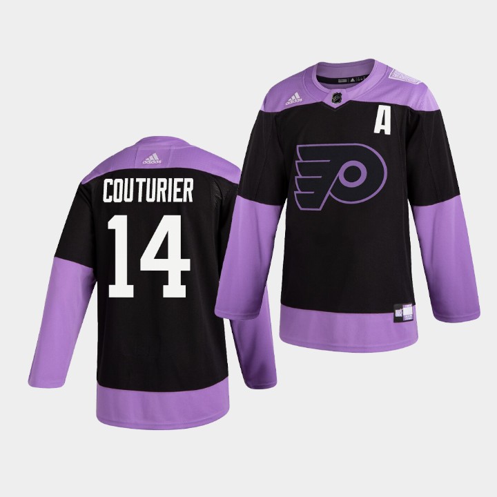 Mens Philadelphia Flyers #14 Sean Couturier adidas Practice Hockey Fights Cancer Jersey