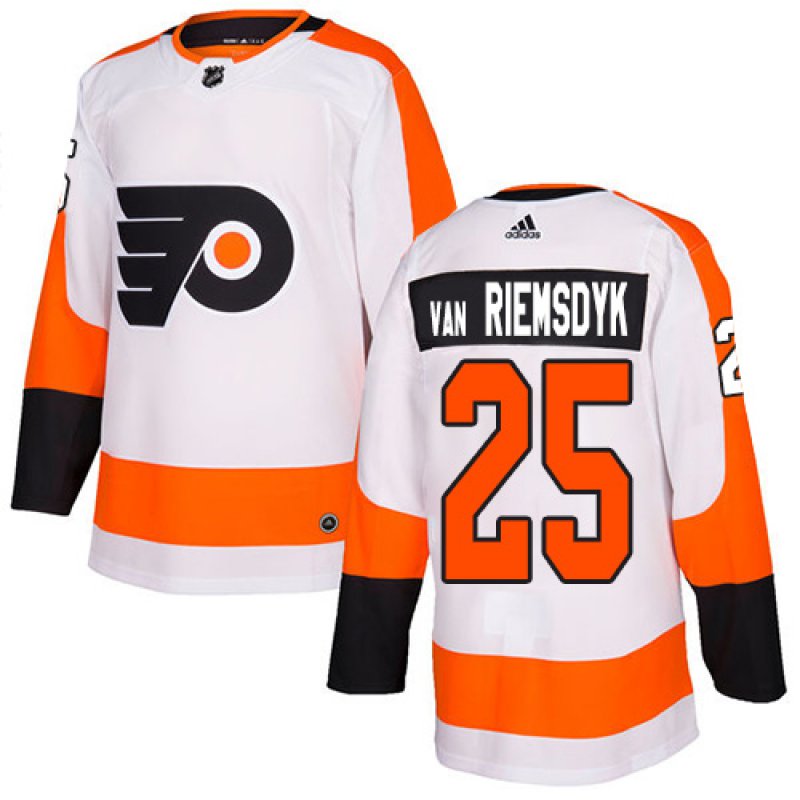 Mens Philadelphia Flyers #25 James van Riemsdyk adidas Away White Authentic Jersey