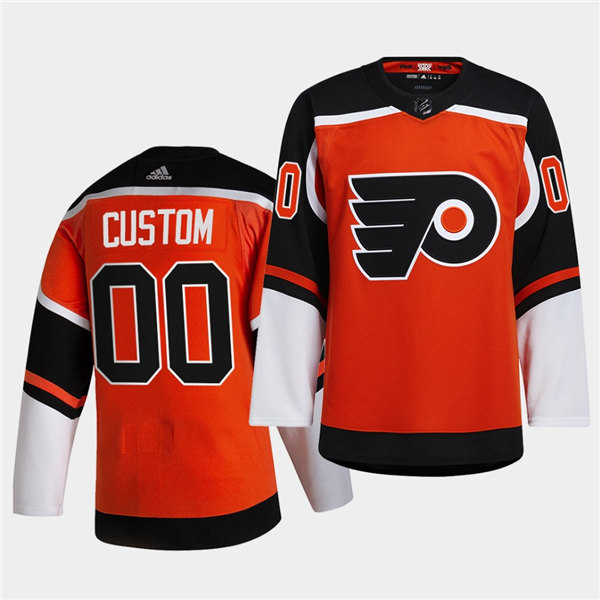 Mens Philadelphia Flyers Custom adidas 2020-21 Reverse Retro Orange Jersey