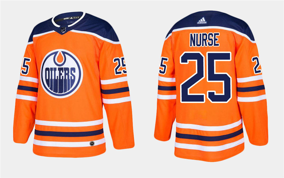 Men's Edmonton Oilers # 25 Darnell Nurse adidas Home Orange Jersey