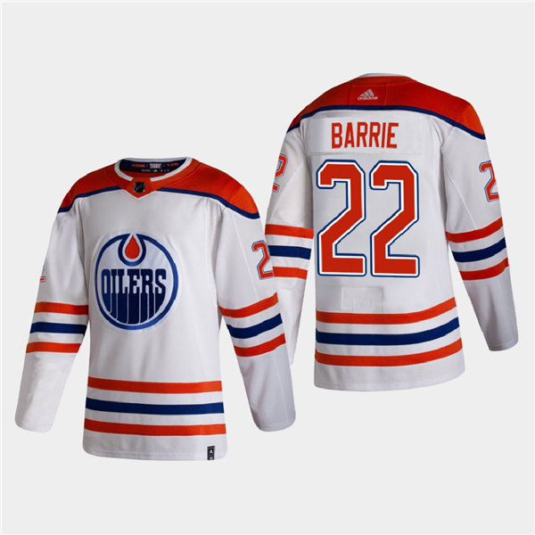 Men's Edmonton Oilers Tyson Barrie #22 2021 Season Reverse Retro Authentic Special Edition White Jersey