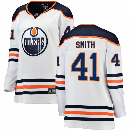 Men's Edmonton Oilers #41 Mike Smith adidas Away White Jersey