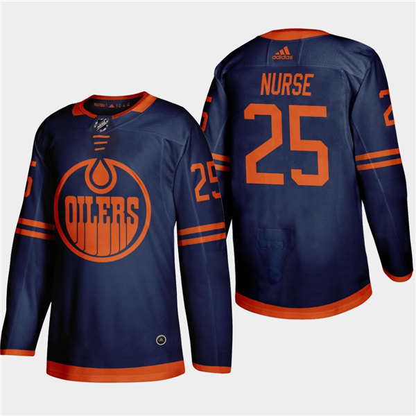 Men's Edmonton Oilers # 25 Darnell Nurse adidas Navy Alternate Jersey