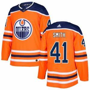 Men's Edmonton Oilers #41 Mike Smith adidas Home Orange Jersey