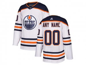 Men's Edmonton Oilers adidas White Away Custom Jersey