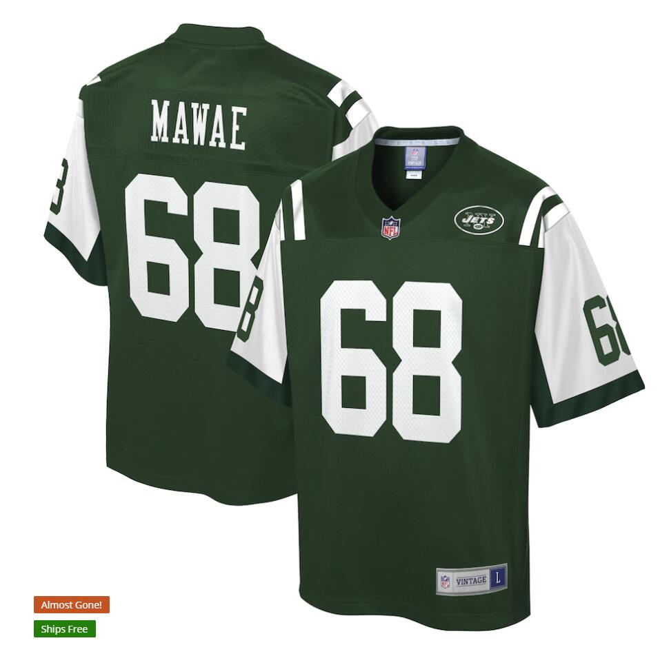 Men's New York Jets #68 Kevin Mawae NFL Pro Line Green Retired Player Jersey