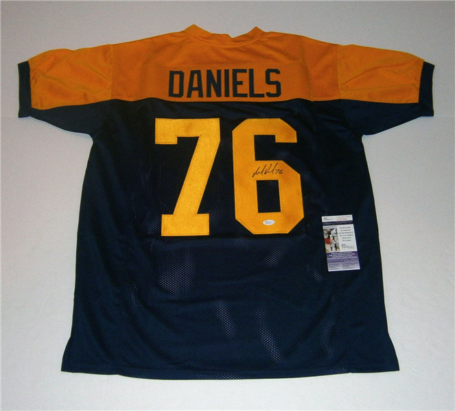 Men's Green Bay Packers #76 Mike McCoy Mitchell & Ness Navy Gold Throwback Football Jersey