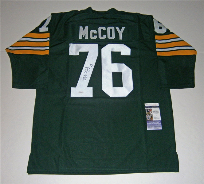 Men's Green Bay Packers #76 Mike McCoy Mitchell & Ness Green Throwback Football Jersey