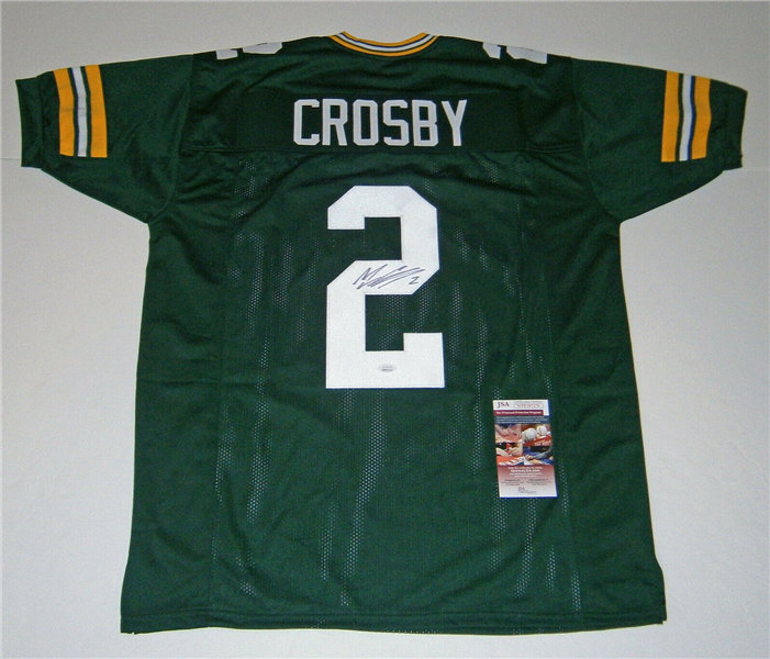 Men's Green Bay Packers #2 Mason Crosby Mitchell & Ness Green Retired Player Vintage Football Jersey